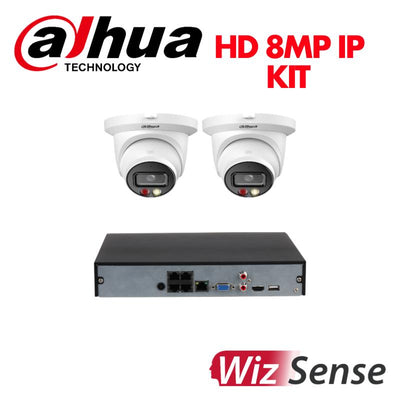 Dahua 8 Megapixel 2 Fullcolor IP Camera 4 Channel NVR KIT-DAHUA-IP-8MP-FULLCOLOR-2CAM Global Security