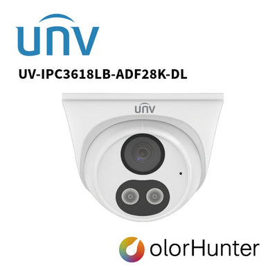 Uniview 8MP Turret Network Dual light Built in Mic 2.8mm Camera White UV-IPC3618LB-ADF28K-DL Global Security