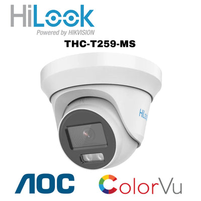 Hikvision Hilook 3K Colorvu AOC Turret with Built in Mic 2.8mm White/Grey THC-T259-MS Global Security