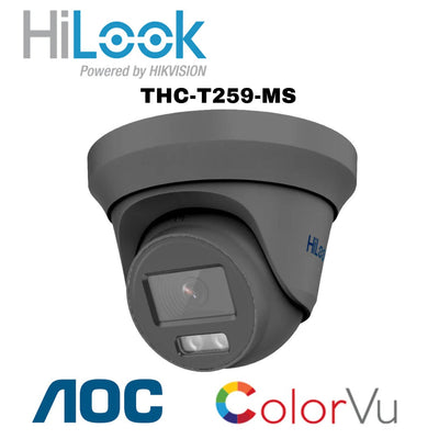 Hikvision Hilook 3K Colorvu AOC Turret with Built in Mic 2.8mm White/Grey THC-T259-MS Global Security