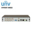 Uniview 8 channel DVR back panel showing audio and video connections for security systems
